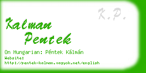 kalman pentek business card