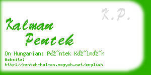 kalman pentek business card